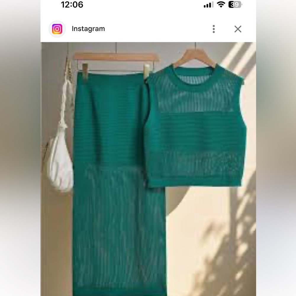 SHEIN Teal Knit Two-Piece Ensemble